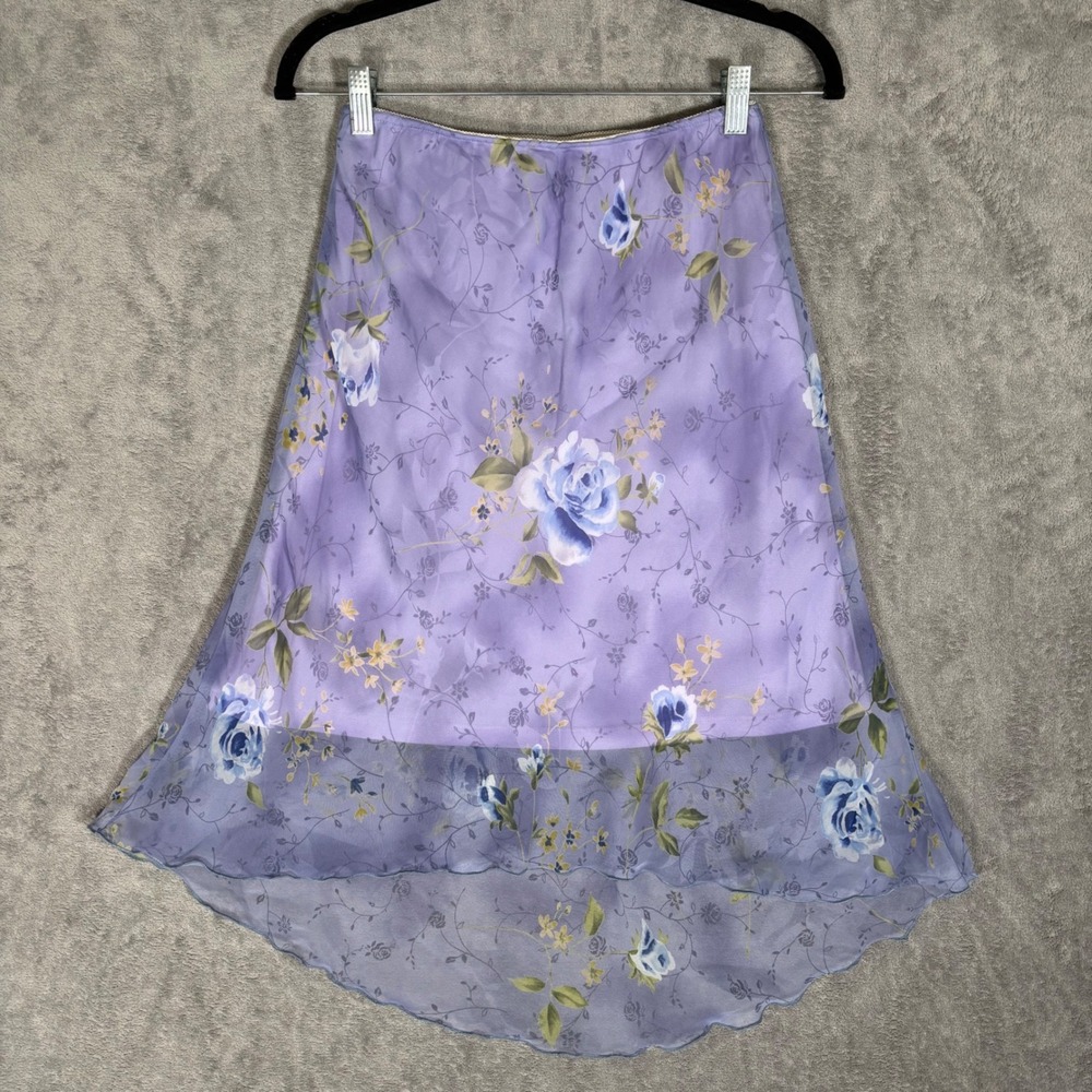 Star‎ City Clothing Co Purple Floral High Low Skirt Medium Vintage Y2K Fairycore